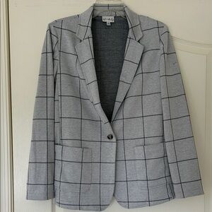 Wonderly knit Light Gray Checkered Blazer M
